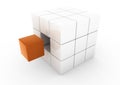 3d orange business cube