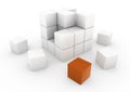 3d orange business cube