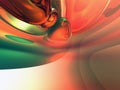 3d Orange Green Shiny Abstract Background