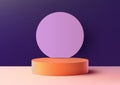 3D Orange Podium with Circle Backdrop