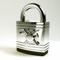 3d Pad Lock with Safe Lock Royalty Free Stock Photo