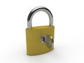 3d padlock key gold Royalty Free Stock Photo