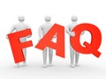 3d people holding Friendly asked question sign Royalty Free Stock Photo