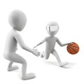 3d people play basketball. 3d image