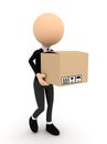 3d person with carton package