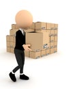 3d person with carton package