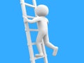 3d person climbing a ladder