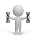 3d person with dumbbells