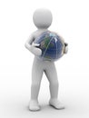 3d person and globe