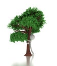 3d person hugs a tree Royalty Free Stock Photo