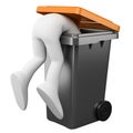 3D person looking for in a bin