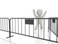 3d person with metallic fence Royalty Free Stock Photo
