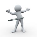 3d person plays hula hoop Royalty Free Stock Photo