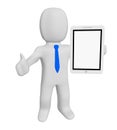 3d person presentation with blank tablet