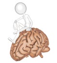 3d person sitting on a brain