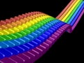 3D perspective rainbow bricks