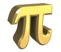3D Pi symbol in gold