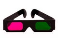3D pink en green glasses front Royalty Free Stock Photo