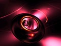 3D Pink Gold Abstract Render Black Pink Background