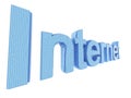 3d pixel art internet symbol word