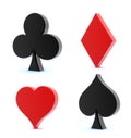 3D playcard icons Royalty Free Stock Photo