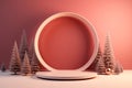 3D Podium Christmas Scene Background