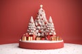 3D Podium Christmas Scene Background