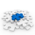 3d puzzle blue white Royalty Free Stock Photo