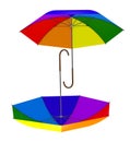 3d rainbow umbrella Royalty Free Stock Photo