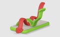 3d realistic green red arrow up down in cartoon style on phone. Trade infographic. Trading stock news impulses. Success of