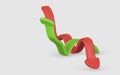 3d realistic green red arrow up down in cartoon style. Trade infographic. Trading stock news impulses. Success of business