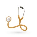 3d realistic medical stethoscope in cartoon style. Doctor equipment icon. Wellness and online healthcare concept. Vector