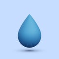 3d realistic water drop isolated on white background. Vector illustration Royalty Free Stock Photo