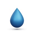 3d realistic water drop isolated on white background. Vector illustration Royalty Free Stock Photo