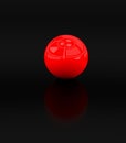 3d red ball on black Royalty Free Stock Photo