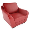 3D red chair on a white background