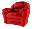 3D red chair on a white background