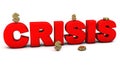 3d red crisis word Royalty Free Stock Photo