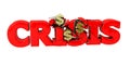 3d red crisis word Royalty Free Stock Photo