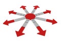 3d red gray arrows circle Royalty Free Stock Photo