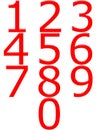 3D Red Numbers Royalty Free Stock Photo