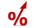 3d Red Percent increase Royalty Free Stock Photo