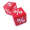 3d Red percentage dice