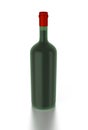 3d red wine bottle