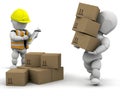 3d removal men Royalty Free Stock Photo