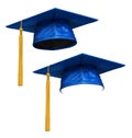 3D render of blue graduation cap Royalty Free Stock Photo