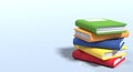 3d render books. 3d render multicolor book icon. Stack of multicolored books. Reading hobby and education. 3d render illustration