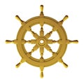 3d render of gold wheel