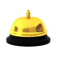 3d render of golden reception bell