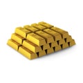 3d render of golden stack